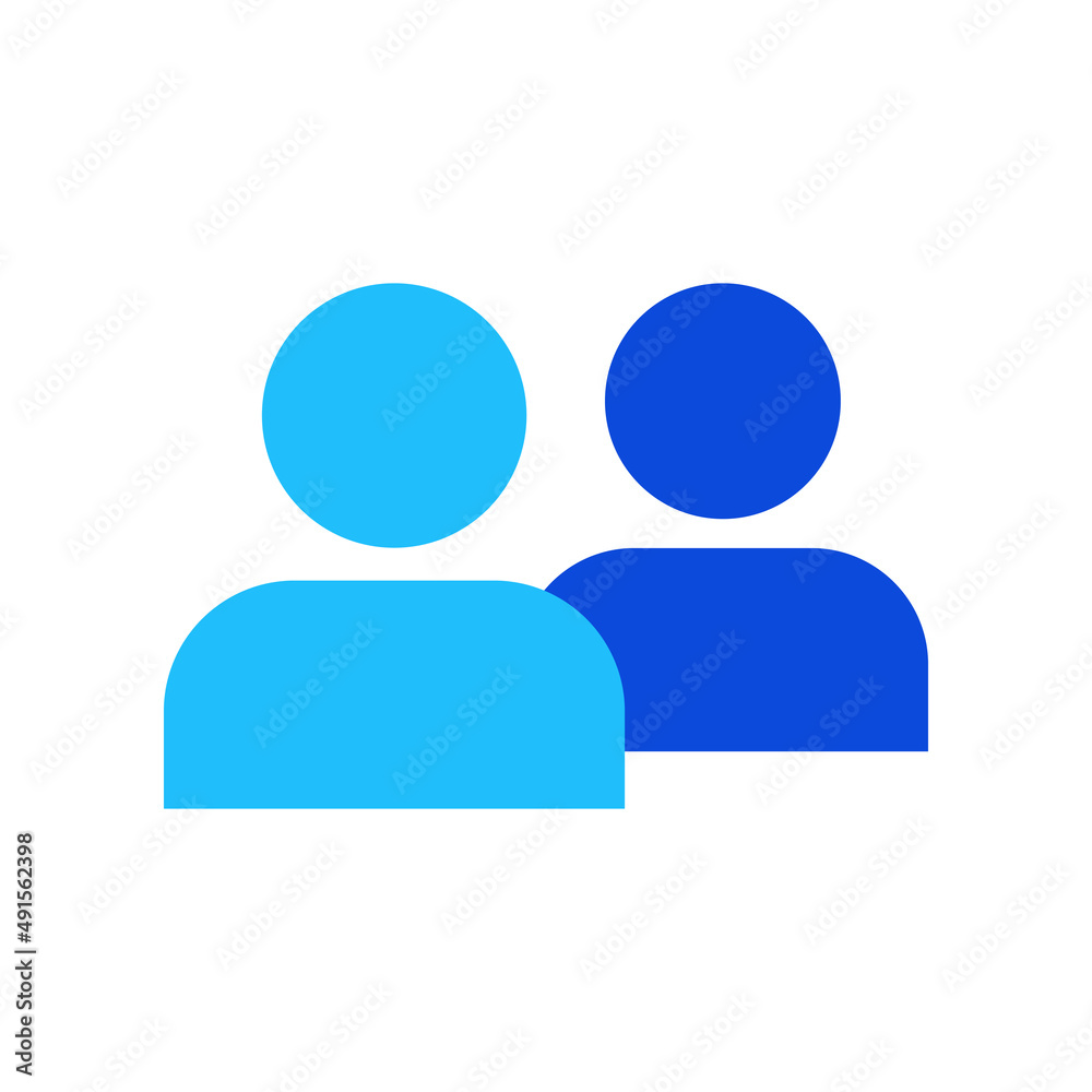 Users group icon vector graphic illustration in blue Users group icon vector graphic illustration in blue