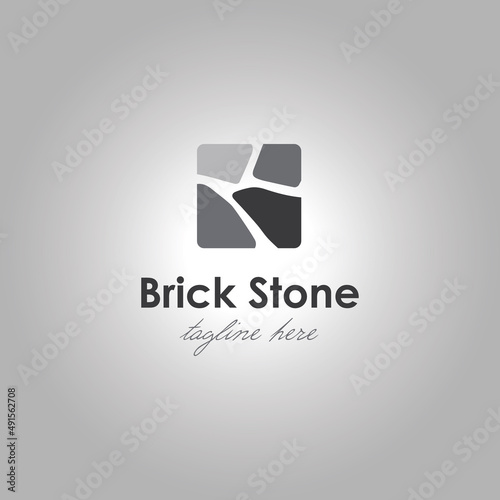 Brick stone logo vector design template