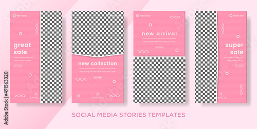 Wallpaper Mural Pink banner template for fashion sale premium vector Torontodigital.ca