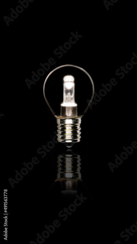 light bulb on black