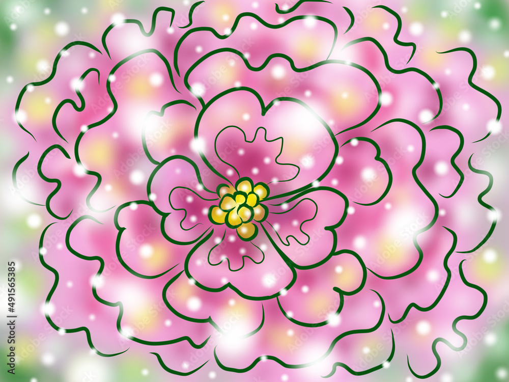 Fototapeta premium ピンク色に輝く大きな花