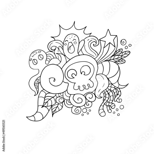 Vector children's design on a white isolated background for banners postcards and stickers