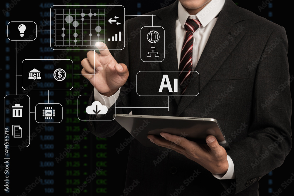 Businessman using tablet and stock market charts. Businessman using tablet and stock market charts.
