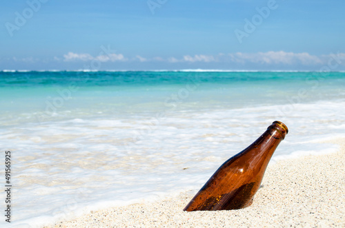 bottle on beach