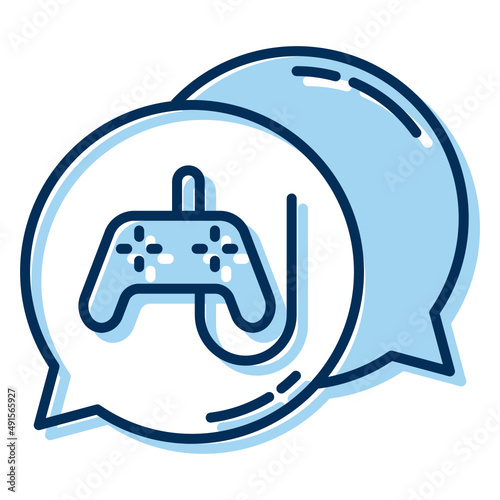 gamepad and chat bubble