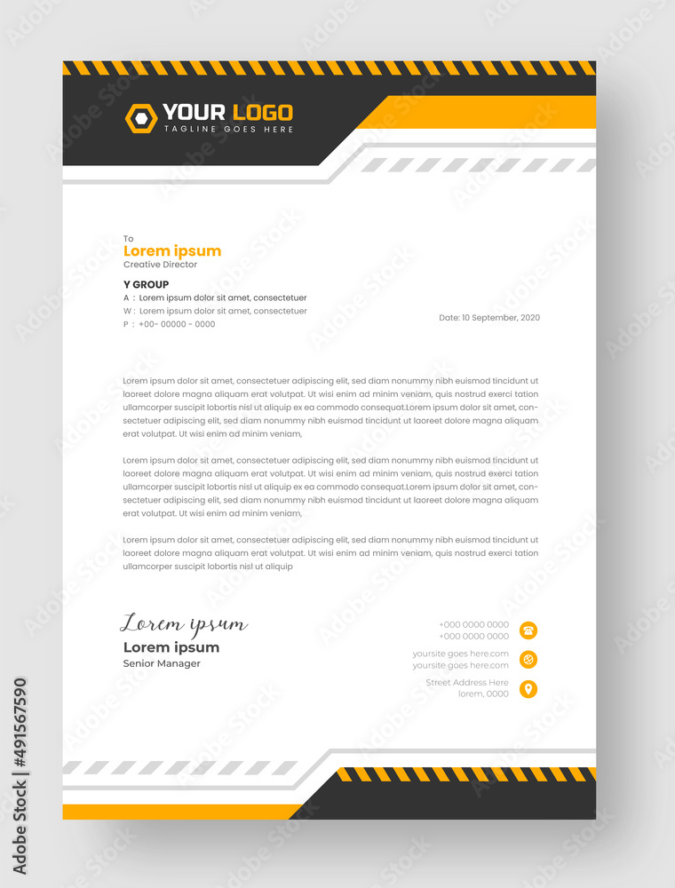 Vecteur Stock Construction business letterhead design Template with