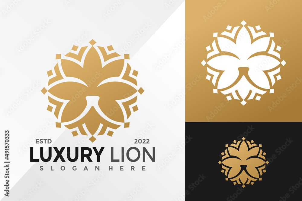 Fototapeta premium Luxury Lion Ornament Logo Design Vector illustration template