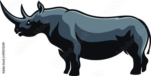 Side View of Black Rhino