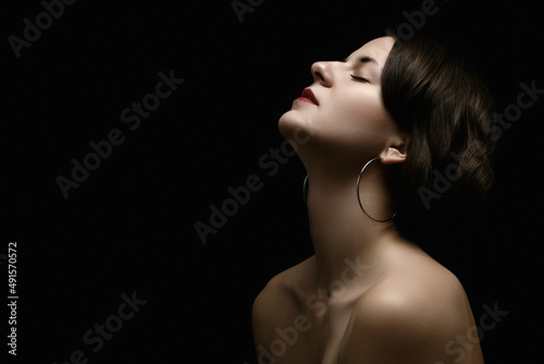 sensual woman in dark