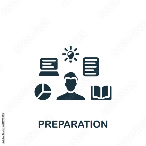 Preparation icon. Monochrome simple icon for templates, web design and infographics