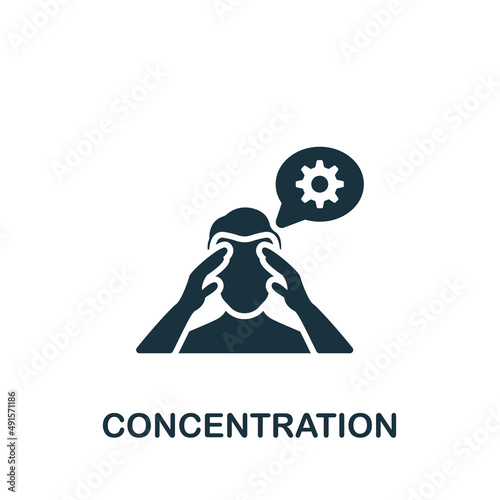 Concentration icon. Monochrome simple icon for templates, web design and infographics