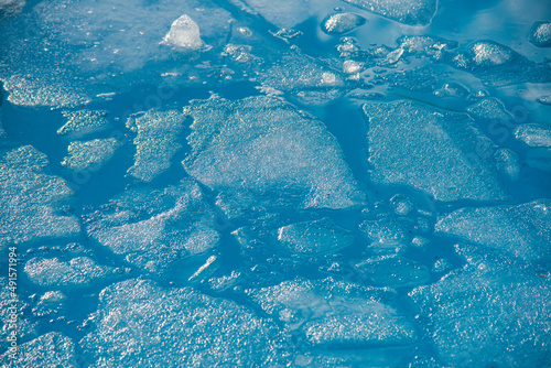 Frozen water in the pool