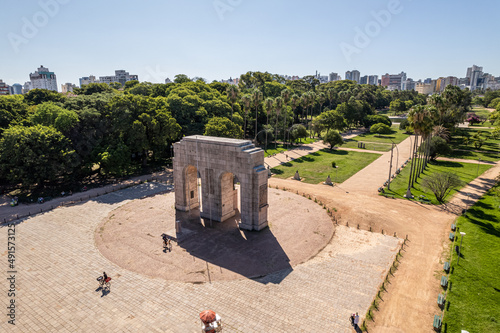 Aerial view of Porto Alegre, RS, Brazil. Aerial photo of Redencao Park. photo
