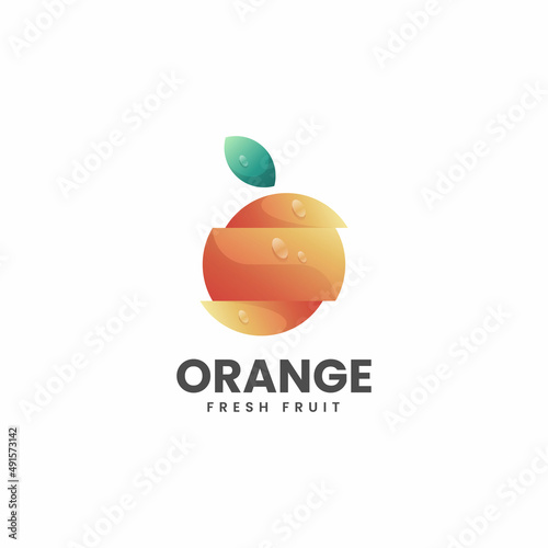 Vector Logo Illustration Orange Gradient Colorful Style