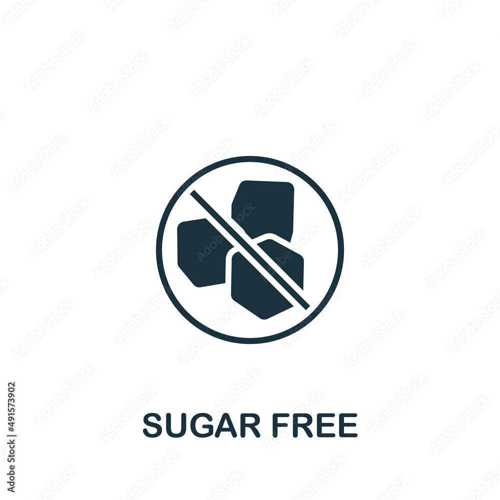 Sugar Free icon. Monochrome simple icon for templates, web design and infographics Sugar Free icon. Monochrome simple icon for templates, web design and infographics