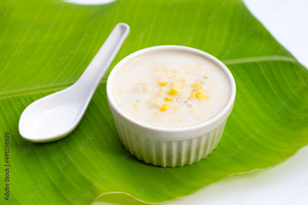 Sweet corn with sago in sweet coconut milk Sweet corn with sago in sweet coconut milk