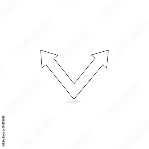 Arrow two side isolated on white background