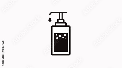 Vector Isolated Black and White Hand Sanitizer Icon or Sign