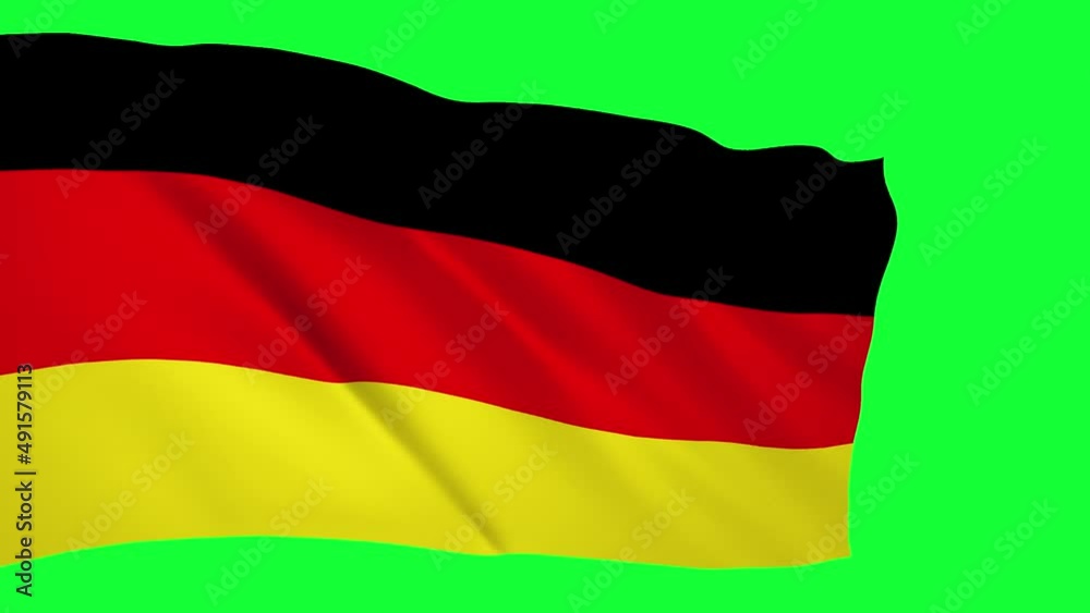 German flag waving in the wind. Realistic flags green background. 3d seamless loopable animation. German flag waving in the wind. Realistic flags green background. 3d seamless loopable animation.