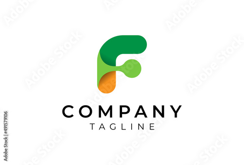 Intial F Logo, modern and stylist letter F gradient logo design, usable for brand and business logos, vector illustration