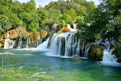 Fototapeta Naklejka Na Ścianę i Meble -  Croatia; Sibenik - september 5  2021 : picturesque National Park of  Krka