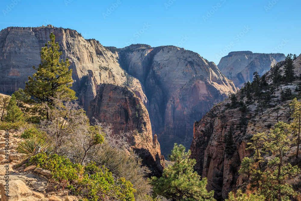 West Rim Hike Trail Views, Zion National Park, Utah West Rim Hike Trail Views, Zion National Park, Utah