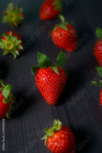strawberries on a table