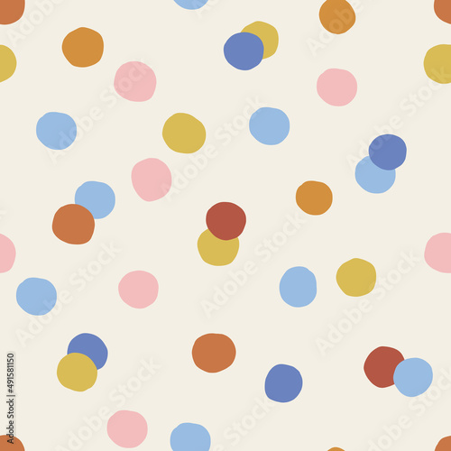Fotografia Multicoloured childish confetti spotted vector seamless pattern