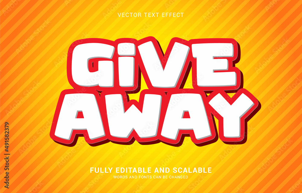 editable text effect, Giveaway style