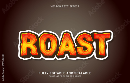 editable text effect  Roast style