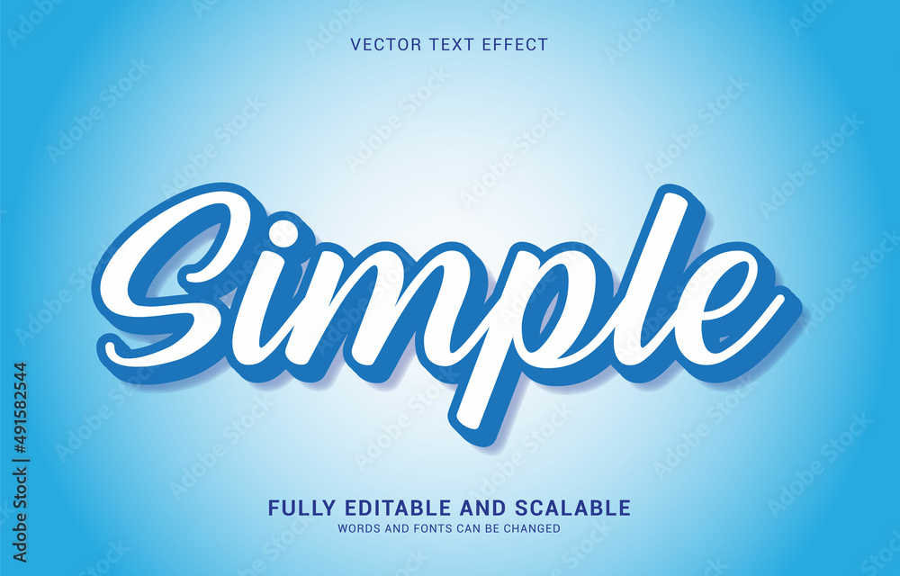 editable text effect, Simple style editable text effect, Simple style
