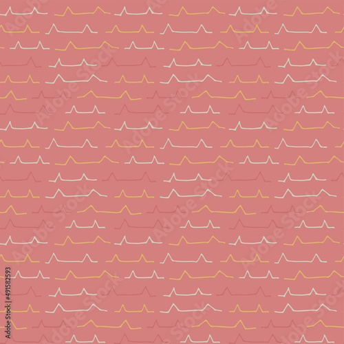 Pink unobtrusive background with curves and graphs, seamless pattern