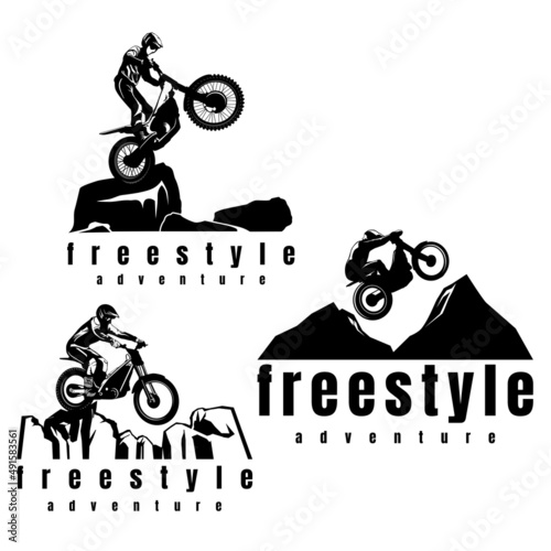 MOTORBIKE FREESTYLE  DIRTBIKE LOGO DESIGN ICON VECTOR	