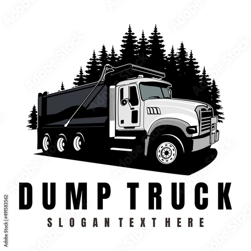 dump truck logo design icon vector 