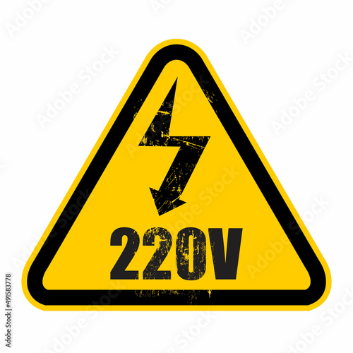 220 Volt, sign and sticker vector