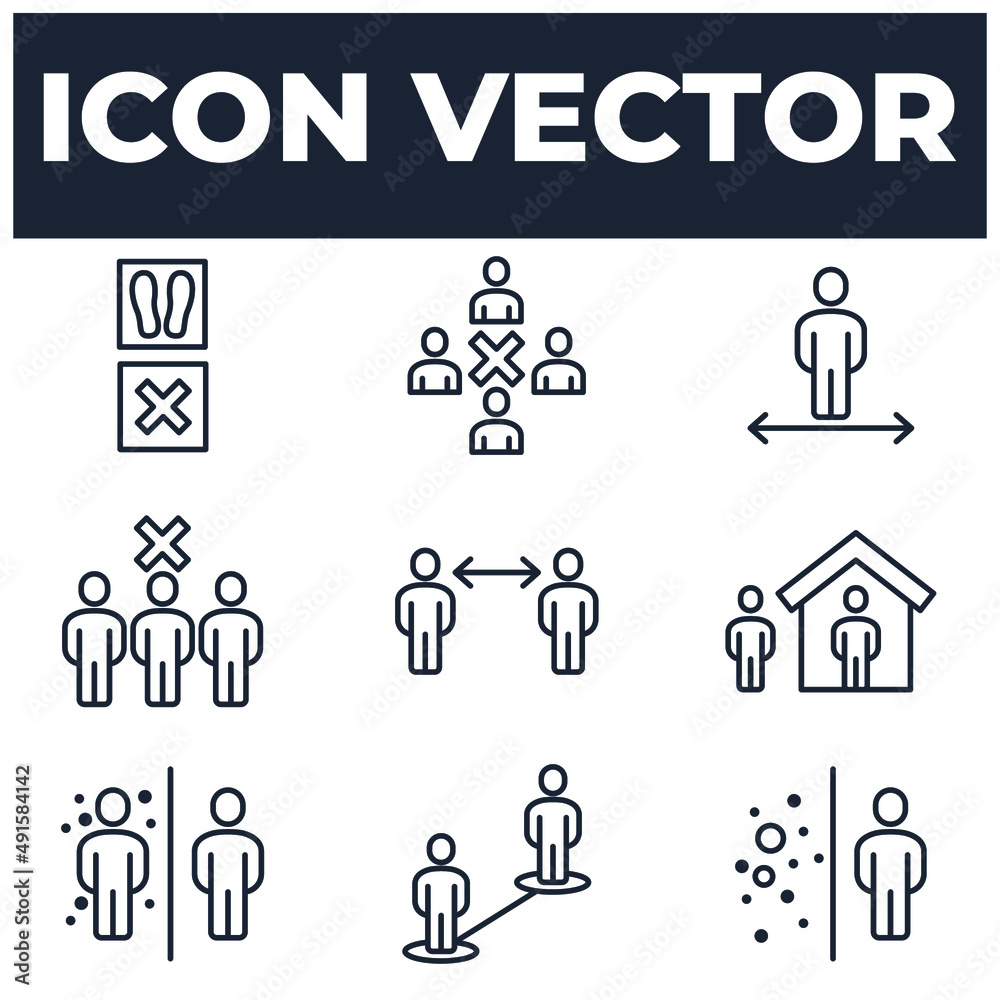 set of Social Distancing elements symbol template for graphic and web design collection logo vector illustration set of Social Distancing elements symbol template for graphic and web design collection logo vector illustration