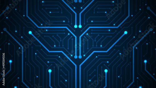 Circuit board vector background. Electronic computer hardware technology. Motherboard