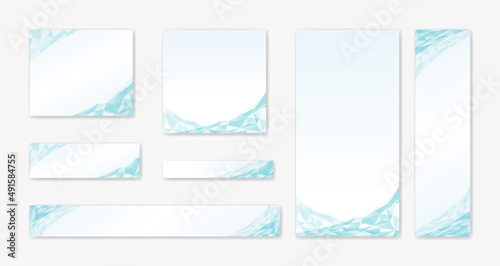 抽象的な幾何学模様のビジネス系バナーセット