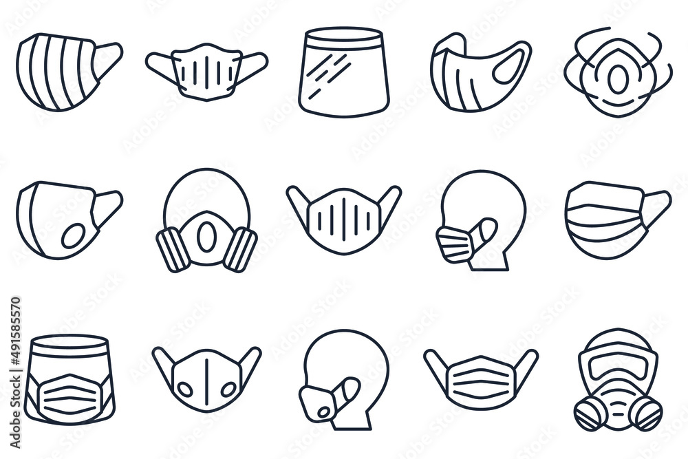 set of Medical Mask elements symbol template for graphic and web design collection logo vector illustration set of Medical Mask elements symbol template for graphic and web design collection logo vector illustration