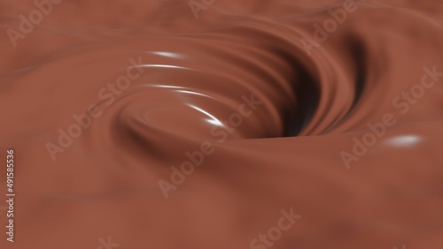 Beautiful melted cocoa or hot chocolate drink.