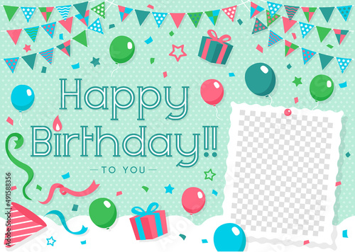 Happy birthday greeting card vector illustration