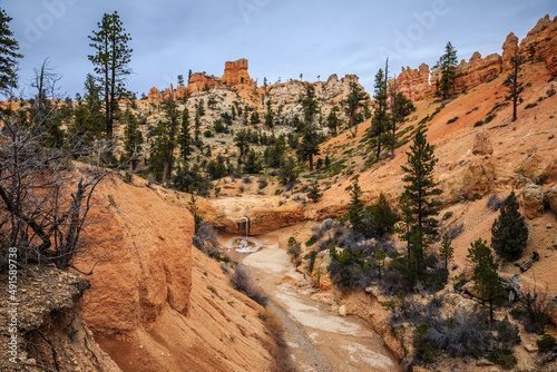 Tropic Ditch Falls Seen from Mossy Cave Trail, Bryce Canyon, Utah