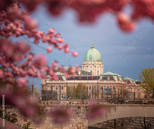 Amazing spring cityscape in Buda Castle district, Budapest, Hungary