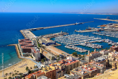 Alicante, Spain  05/13/2018: aerial view of the port of Alicante © james633