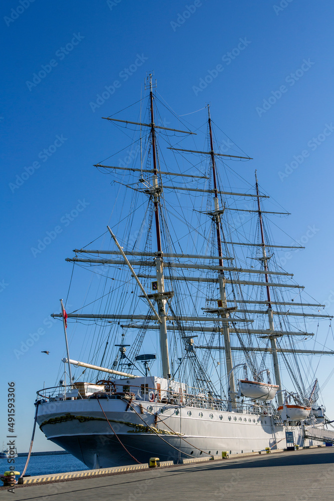 A giant sailing ship in the port of Gdynia