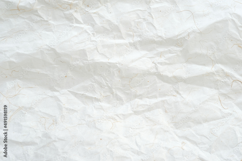 © mangpor2004 - Brown wrinkled paper, Japanese handmade mulberry crumpled paper texture background, banner, wallpaper, poster