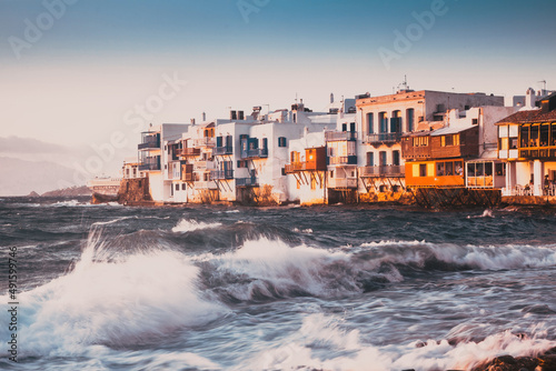 little venice at sunset, mykonos, Greece - luxury travel destiation - greek islands