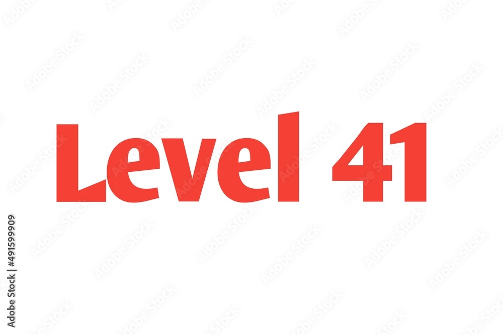 Level 41 sign in Red isolated on white background, 3d illustration