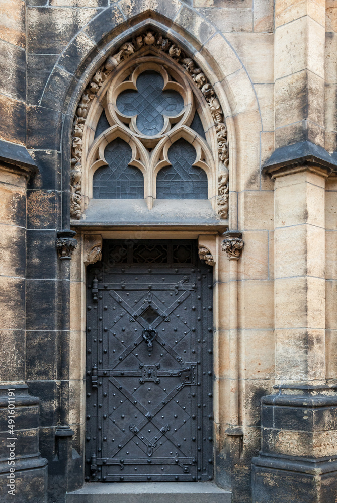 Door of Saint Vitus cathedral in Prague