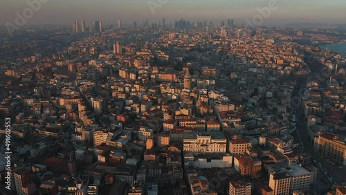 evening view of the whole istanbul from a drone